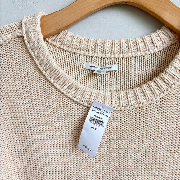 AMERICAN EAGLE Women's Cream Sweater SMALL  NEW - Picture 4 of 4